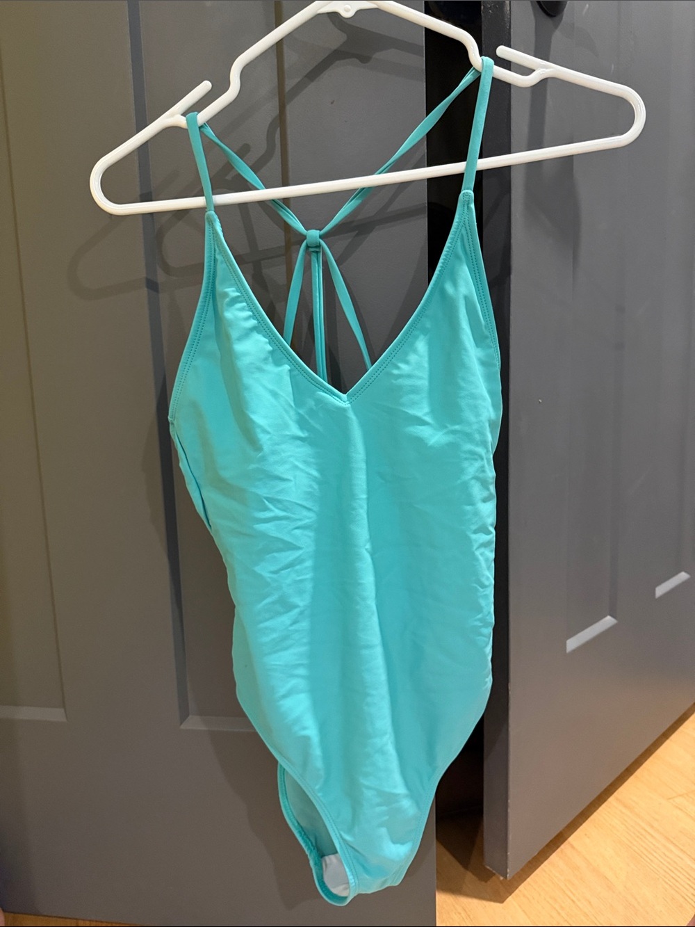 SHEIN Mint Green One-Piece Strappy Swimsuit
